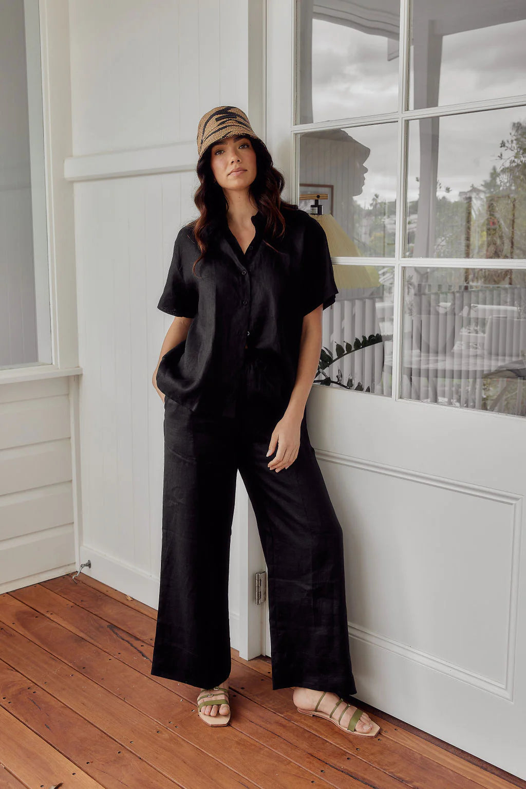 LJC - Lottie Pants - Black Linen
