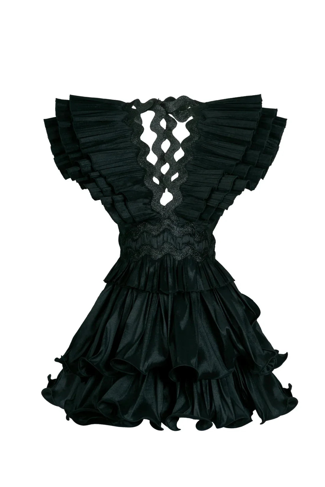 HIRE DRESS - CELIA B - PRISMA BLACK MINI DRESS