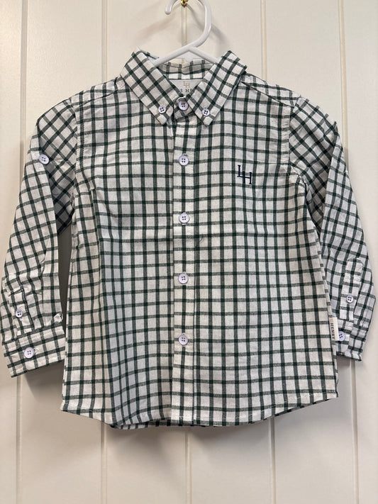 Love Henry - Boys Oxford Shirt - Green Check
