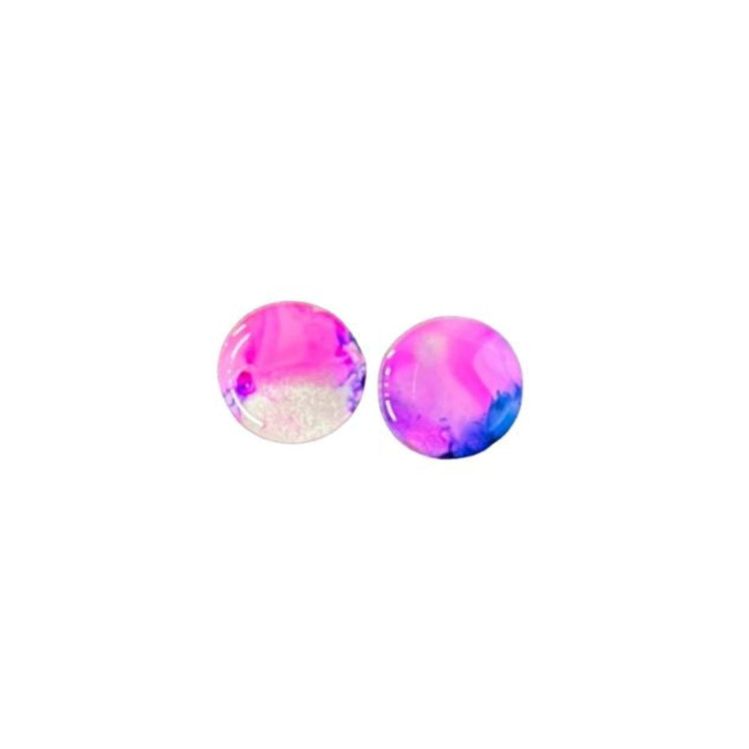 Rhianna's Earrings - Resin Stud - Pink/Blue