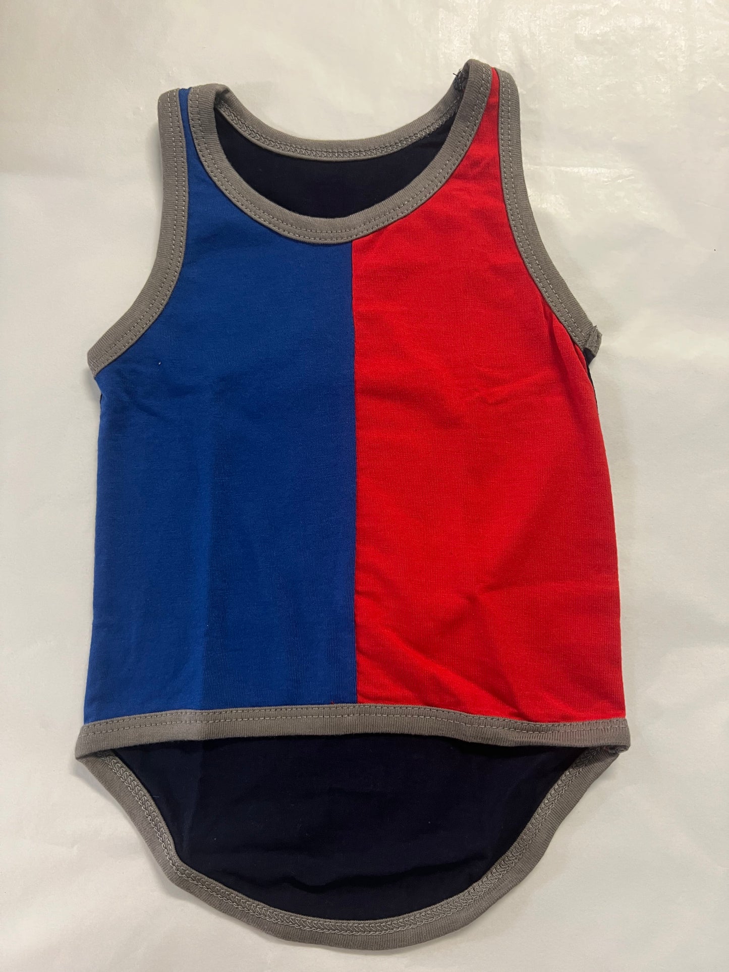Shearing Singlet  - Cunnamulla Embroidery - Childrens Red, Blue & Navy