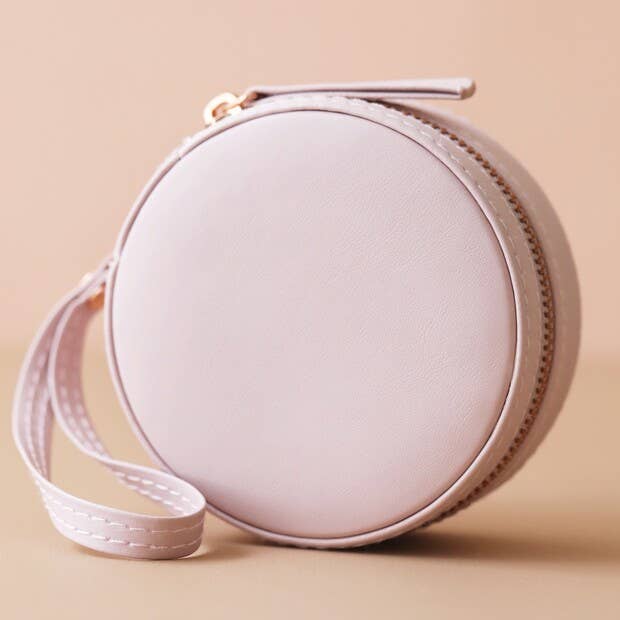Lisa Angel - Round Travel Jewellery Case - Lavender
