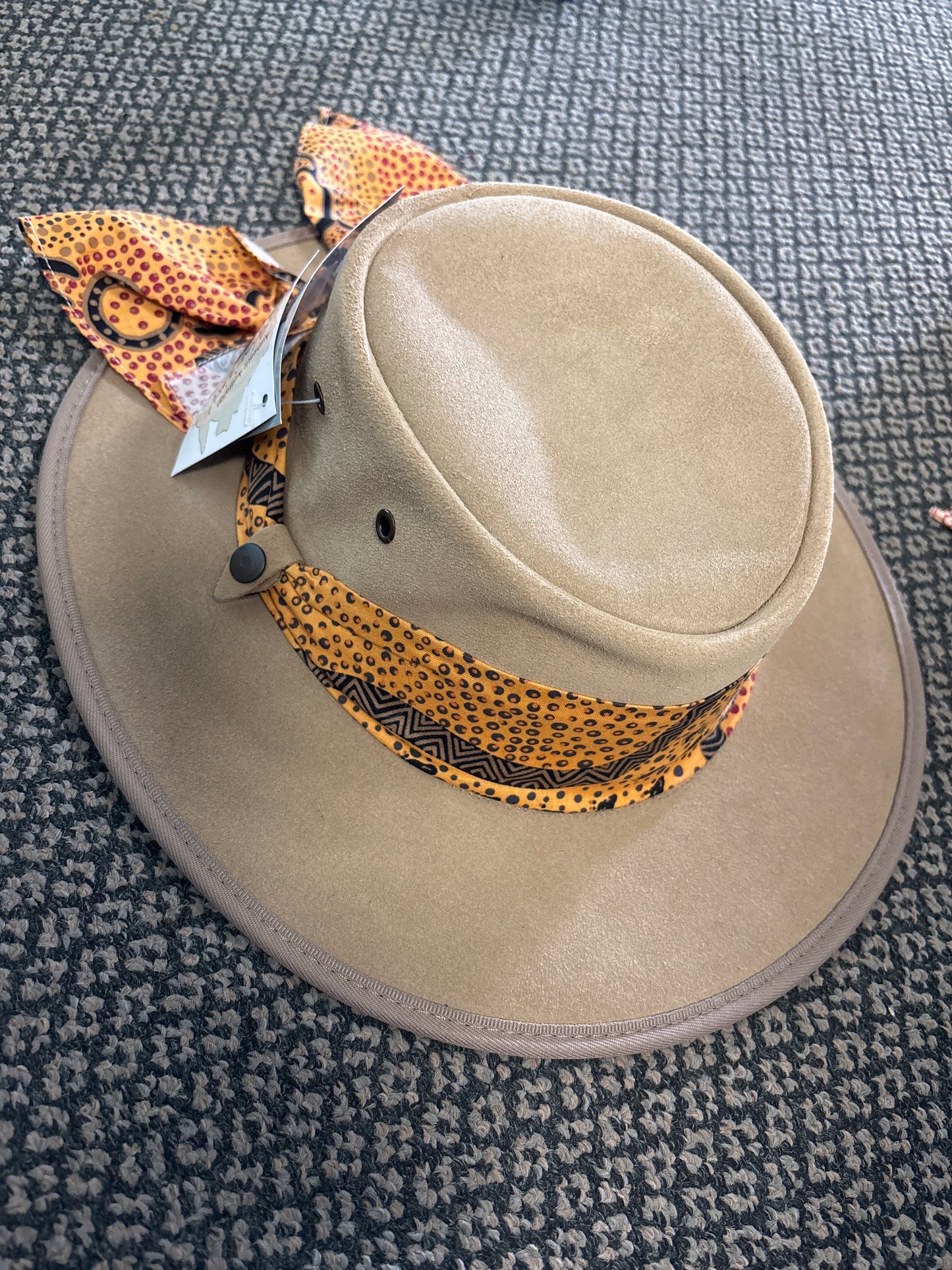 BARMAH HATS - 1066MA - Mocca with indigenous scarf