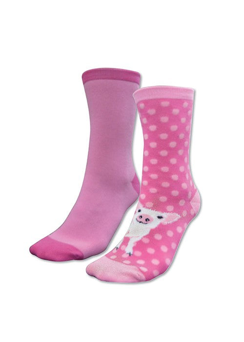 Thomas Cook - Adults Homestead Socks - Pink Piglet