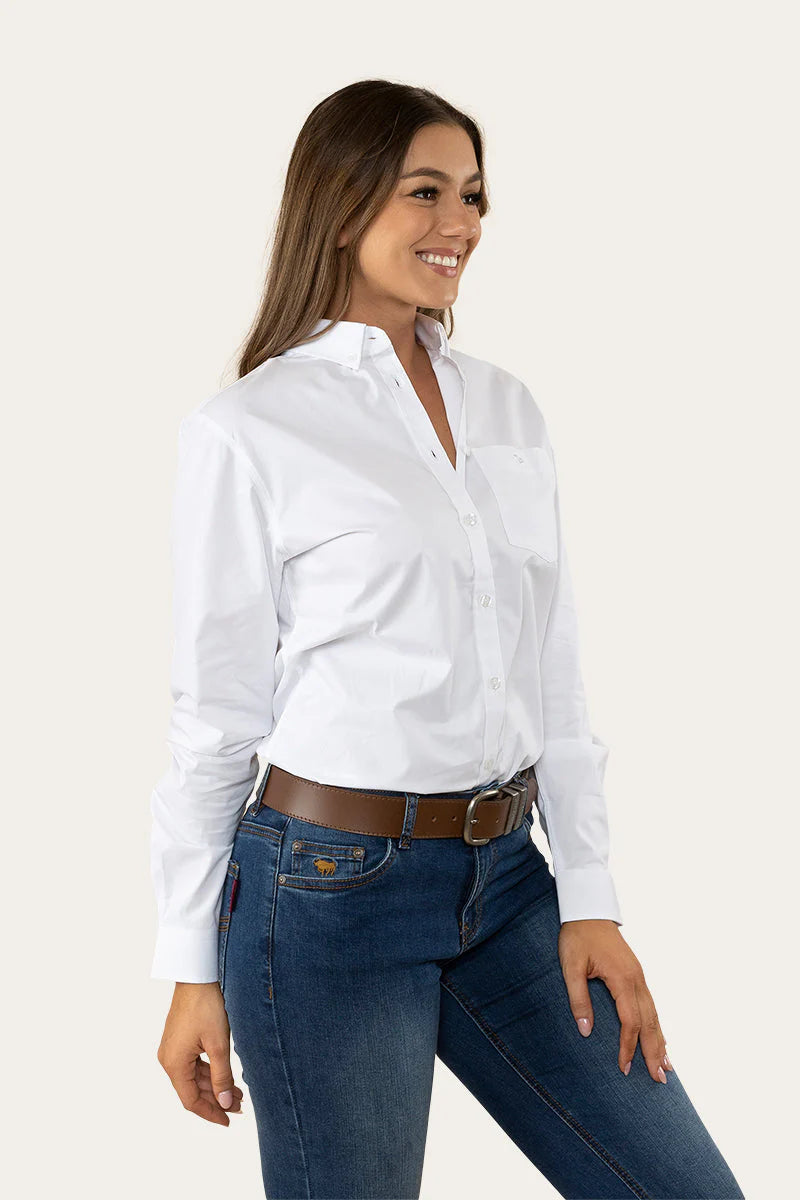 Ringers Western - Heritage Womens Plain Twill Dress Shirt - White