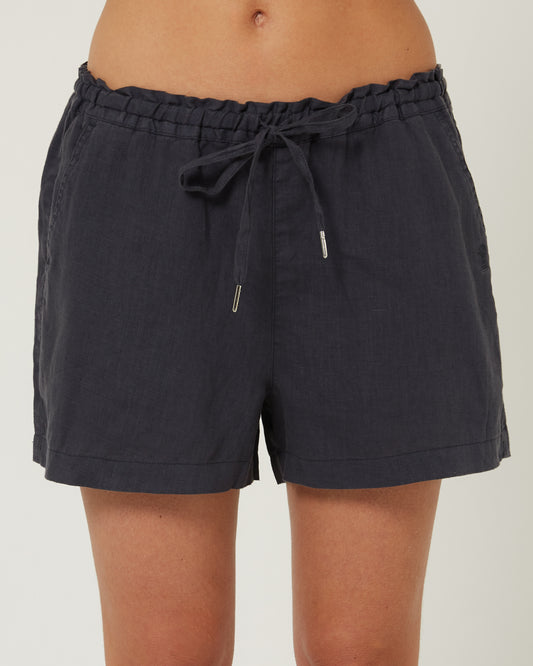 Pilbara - Womens Olivia Linen Short - Charcoal