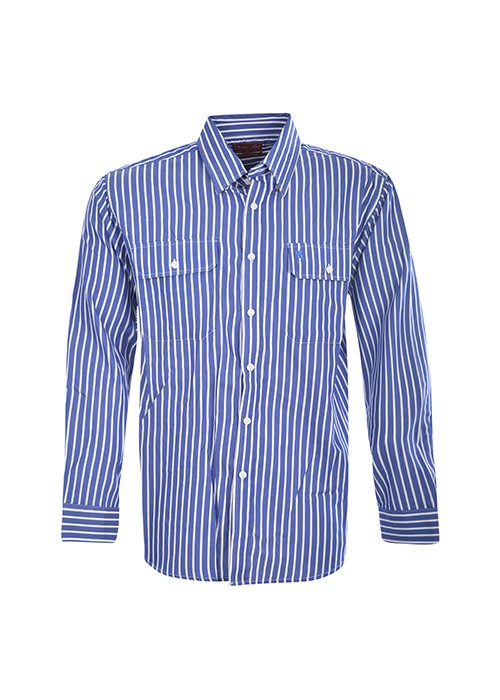 Thomas Cook - Men's Winton Stripe 2 Pocket Long Sleeve Shirt - Royal Blue