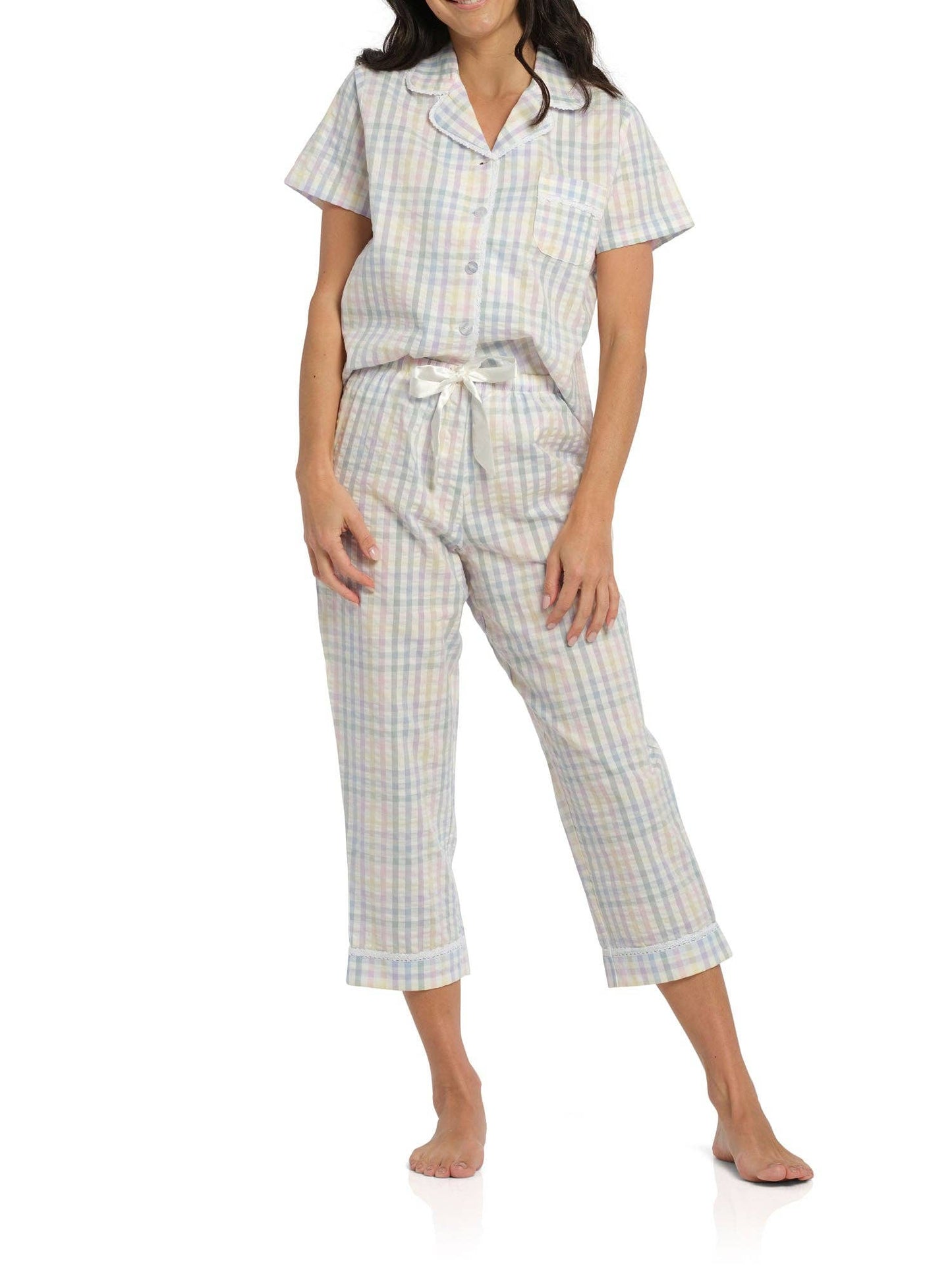 Magnolia Lounge - Summer Picnic Pyjama Set with 7/8 Pant