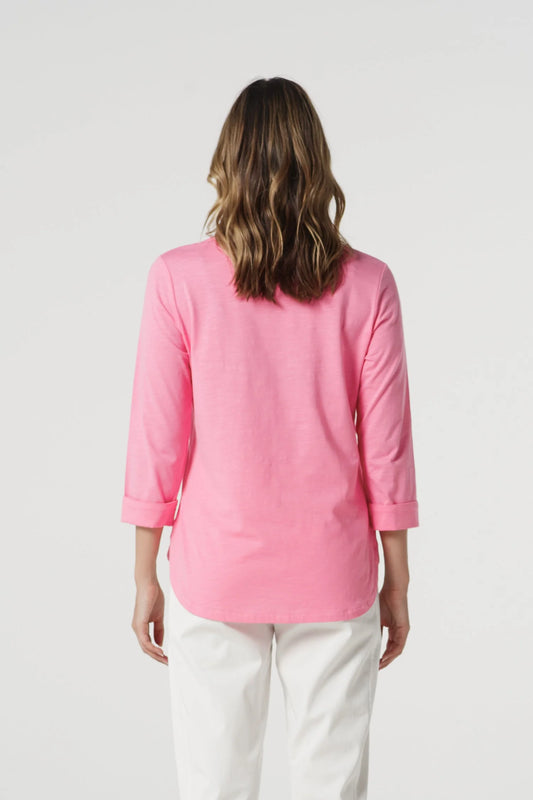 Goondiwindi Cotton - Classic Cotton 3/4 Sleeve Tee - Pink Cosmos