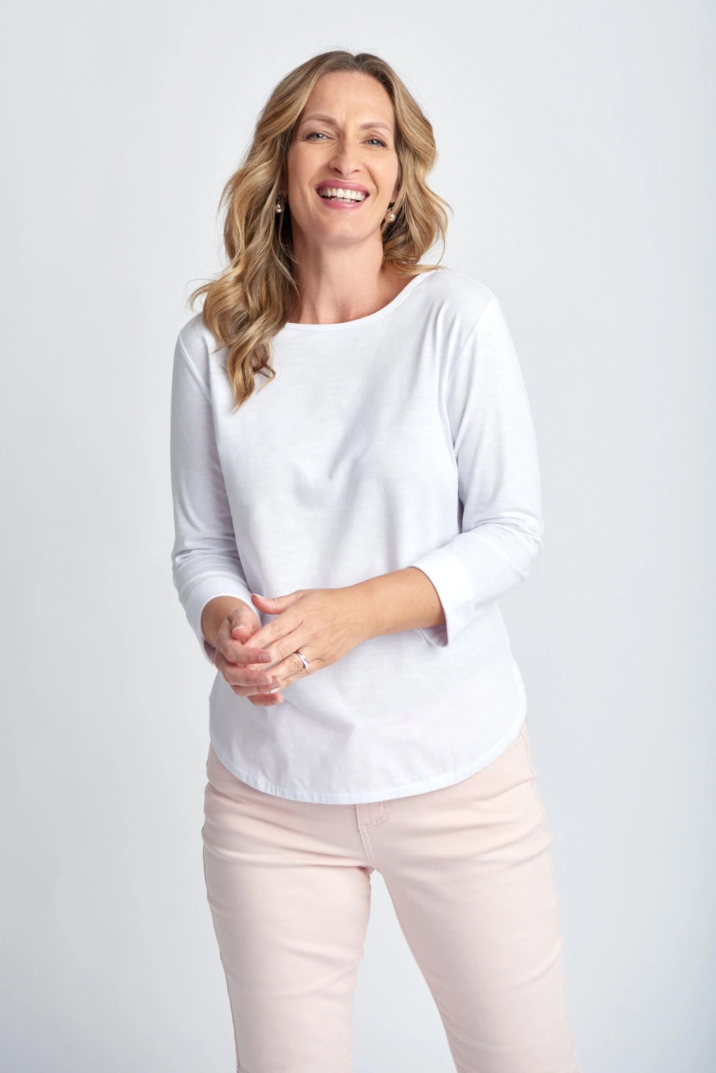 Goondiwindi Cotton - Classic Cotton 3/4 Sleeve Tee - White