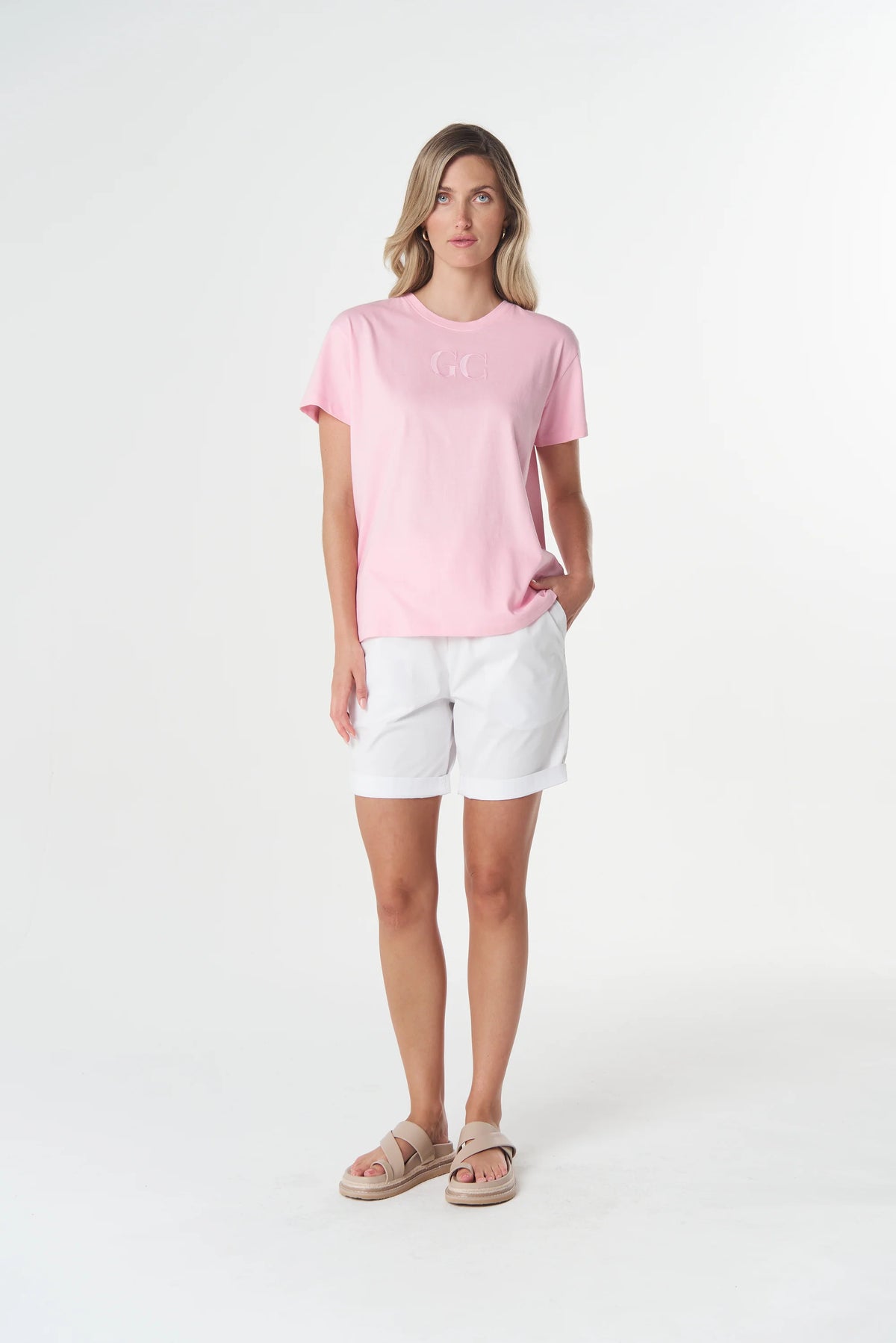 Goondiwindi Cotton - GC logo Embroidered Tee - Fairytail Pink