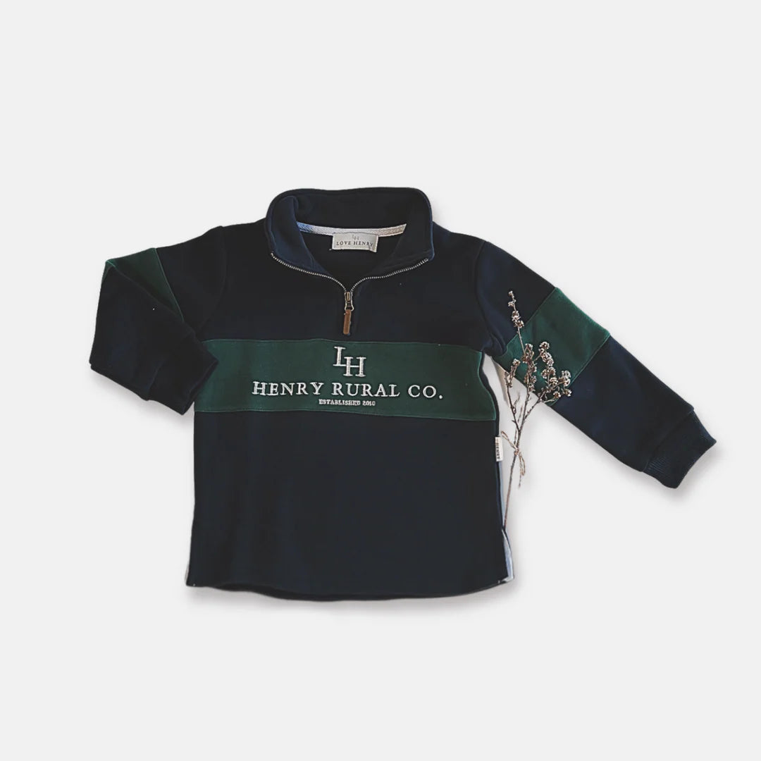 Love Henry - Boys Rural Co Sweater - Navy/Green