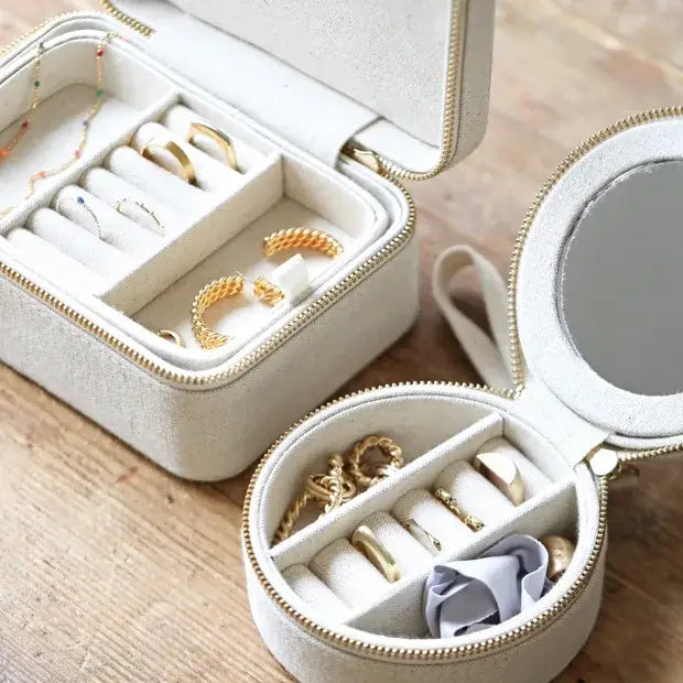 Lisa Angel - Jewellery Case - Natural Linen