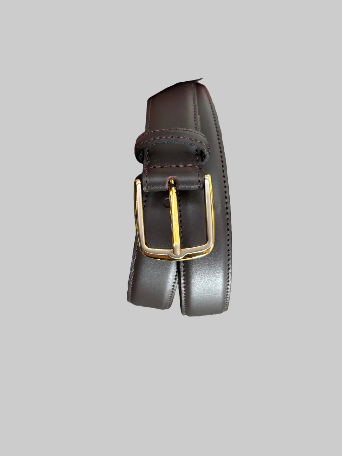 Le Serge - Brown Single Stitch Detail - Gold Coloured Buckle - 651884