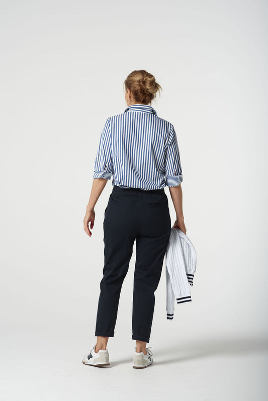 Goondiwindi Cotton - 3/4 Sleeve - Striped Shirt - Blue Jasper