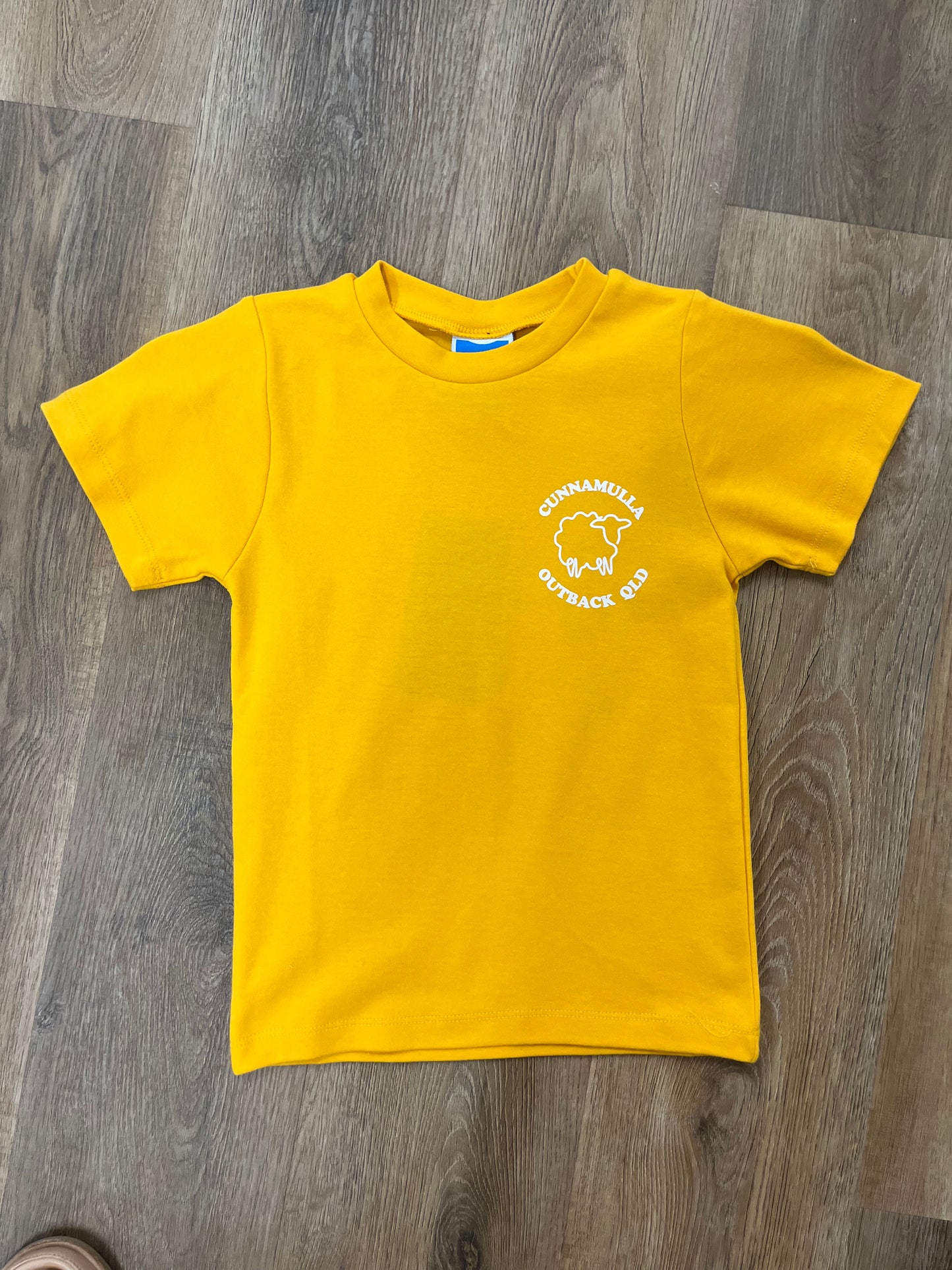 LW REID - Miller Combed Tee - Gold with Cunnamulla Transfer