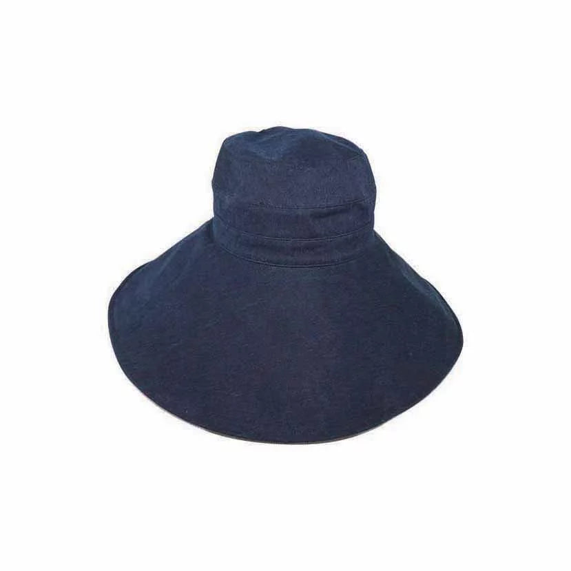 AOM- Indigo Hemp Blend Sunhat With Shapeable Wide Brim - One Size