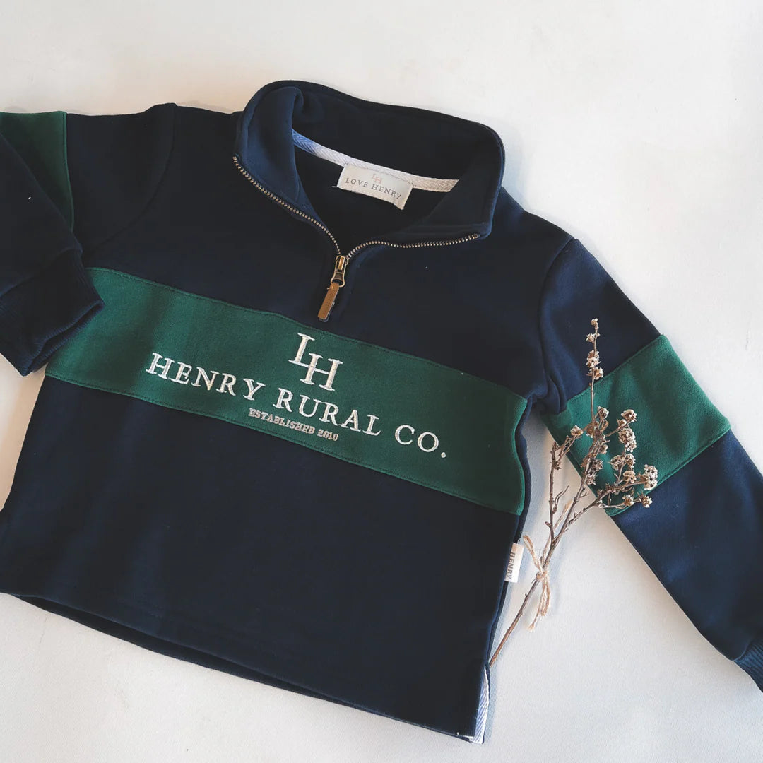 Love Henry - Boys Rural Co Sweater - Navy/Green