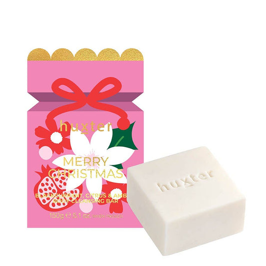 Body Cleansing Bar Bon Bon - Pink - Xmas Flowers Collection - 1 x 150gm Soap - Blackcurrant, Citrus & Amber
