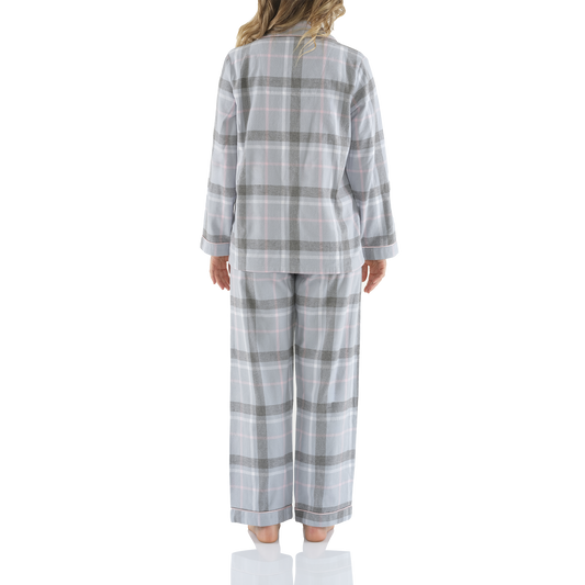 Magnolia Lounge - Moss Check Flannelette Cotton Pyjama Set