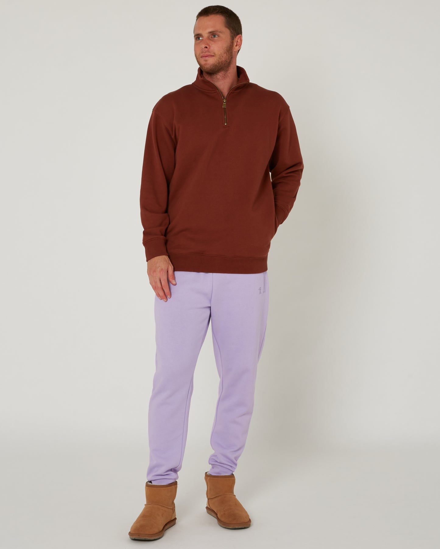 Pilbara - Unisex Modern Fit Fleece Track Pant - Purple Rose