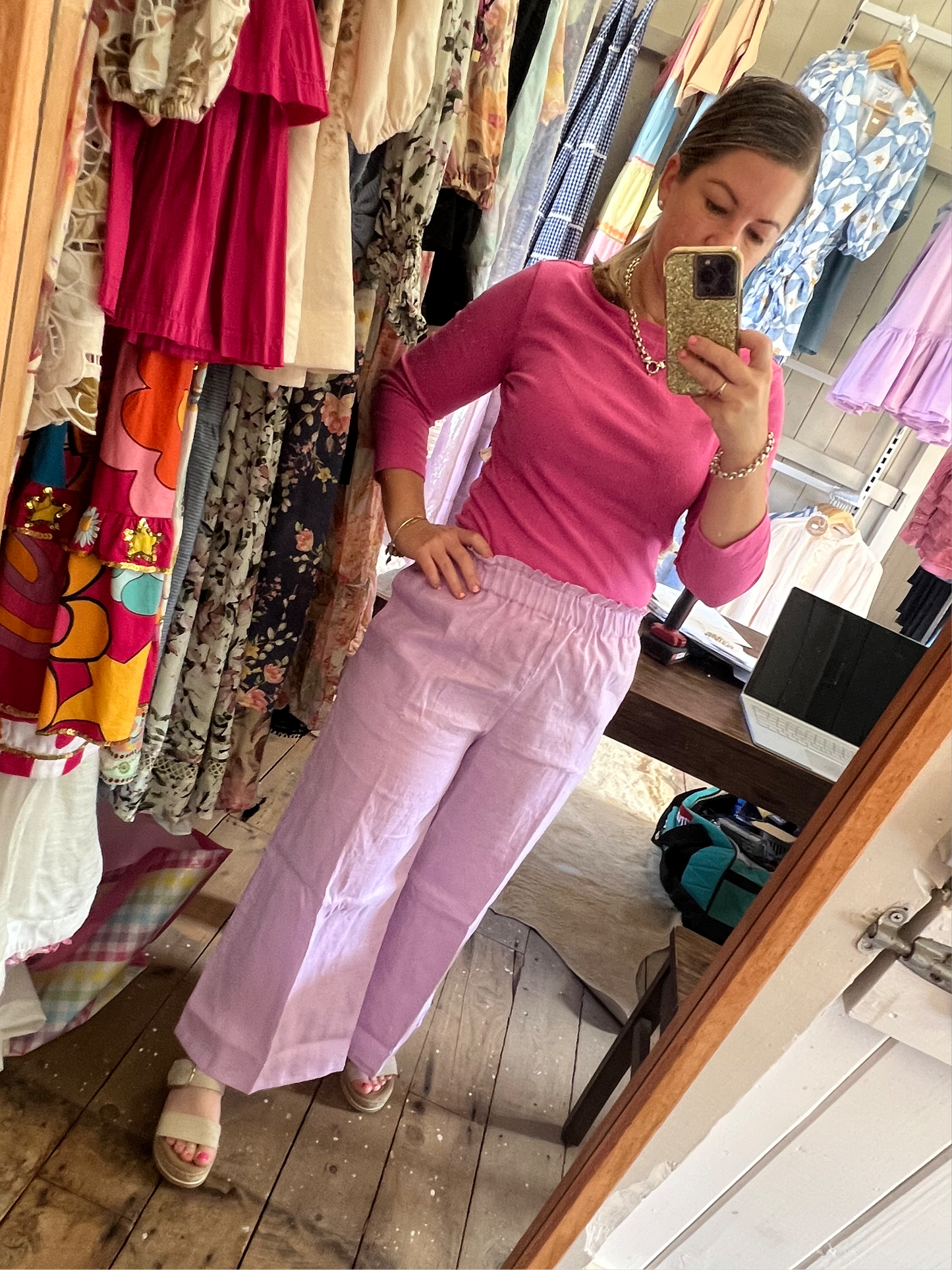 LJC - Puglia Pants - Lilac Linen