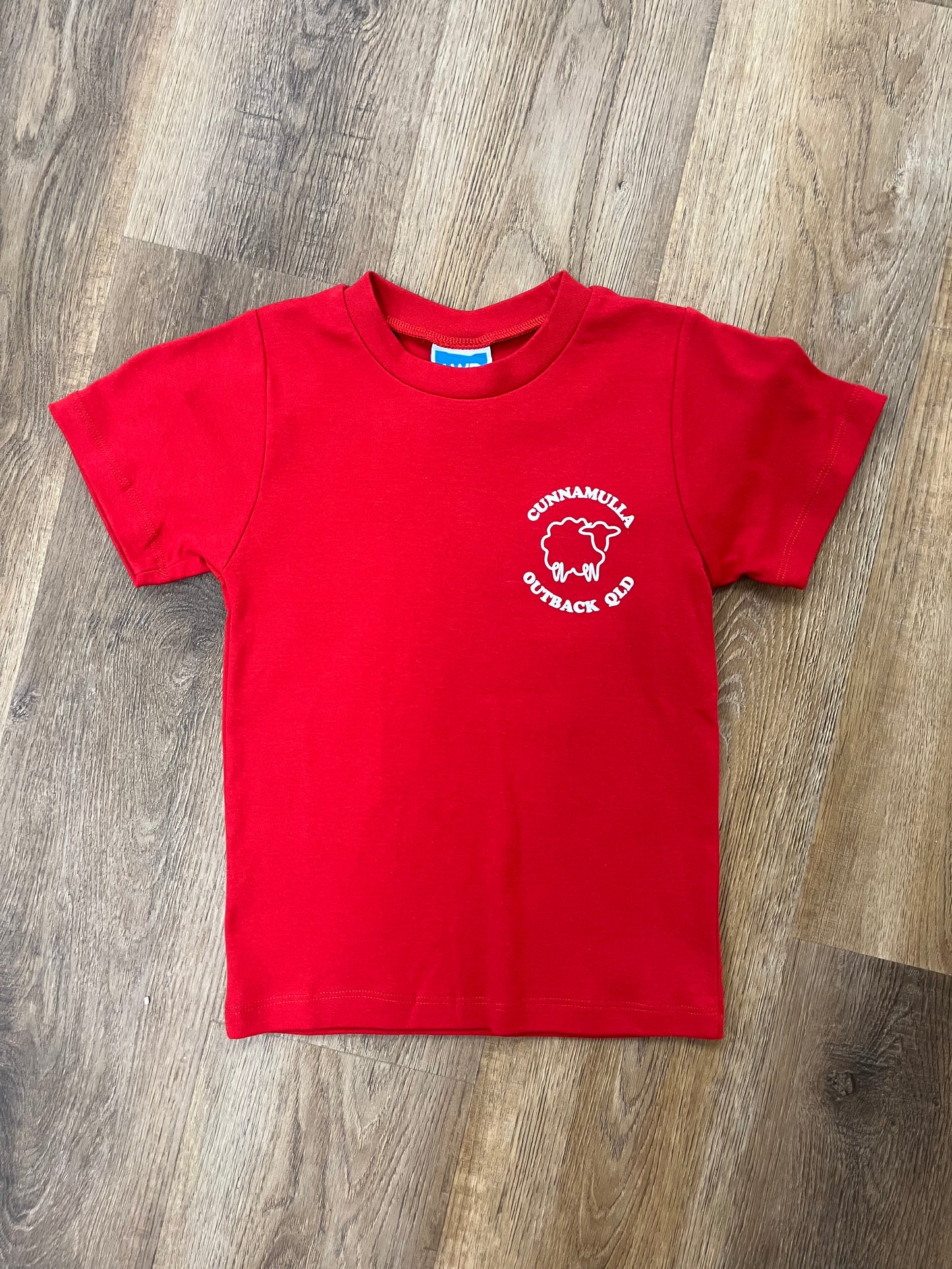 LW REID - Miller Combed Tee - Red with Cunnamulla Transfer