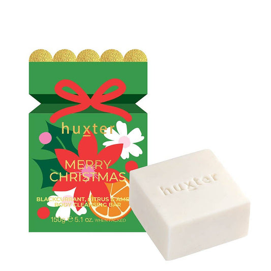 Body Cleansing Bar Bon Bon - Green - Xmas Flowers Collection - 1 x 150gm Soap - Blackcurrant, Citrus & Amber