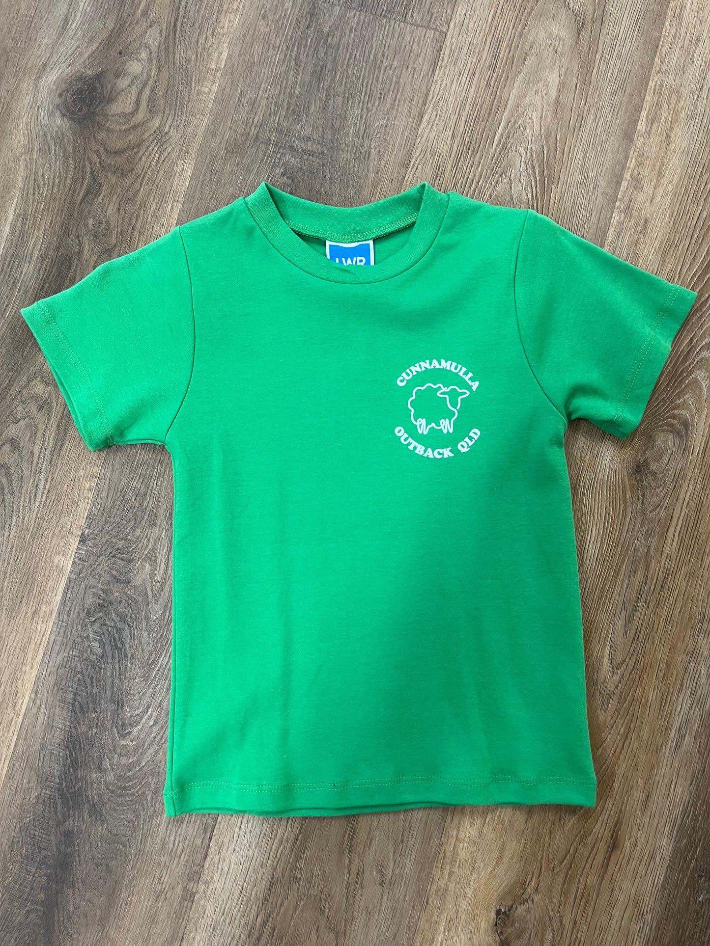 LW REID - Miller Combed Tee - Green with Cunnamulla Transfer