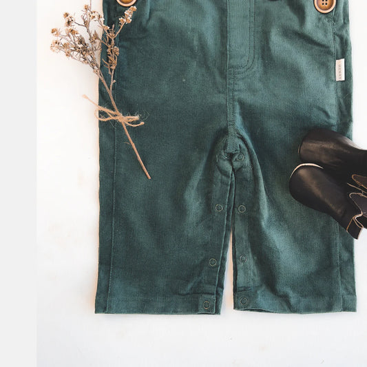 Love Henry - Baby Boys Roy Dungaree - Green Corduroy