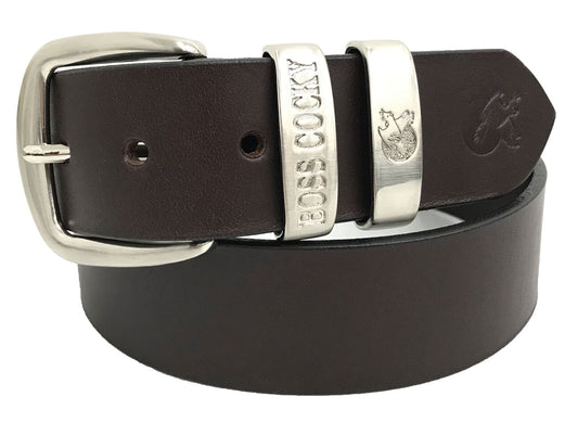 Boss Cocky- Leather Belt -Muster - Brown