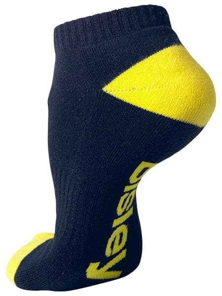 Mens Ankle Work Sock - Navy & Yellow - 3 pack