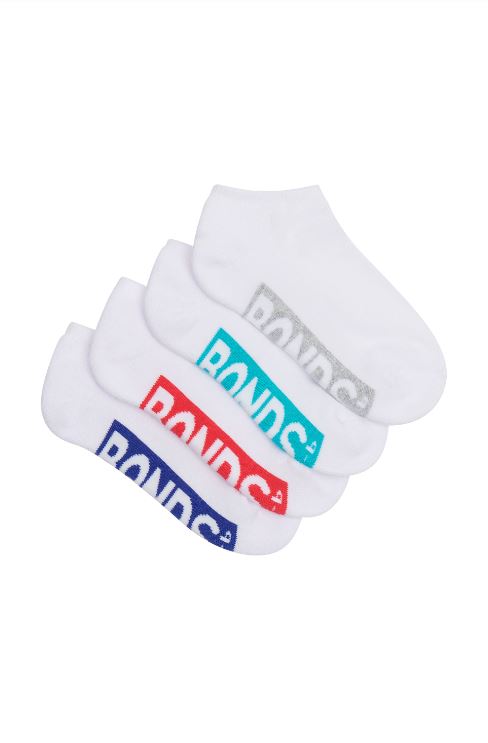 Bonds - Kids Logo Light Low Cut Socks 4 Pack - Multi