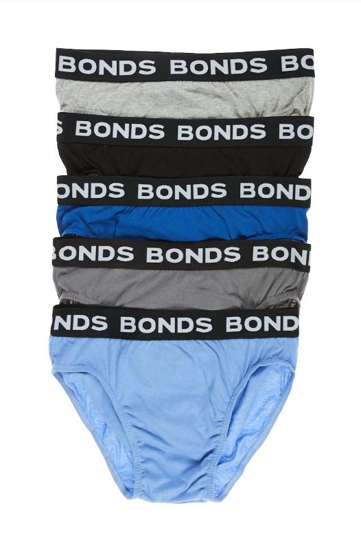 Bonds - Mens Elastic Waist Brief - 5 pack