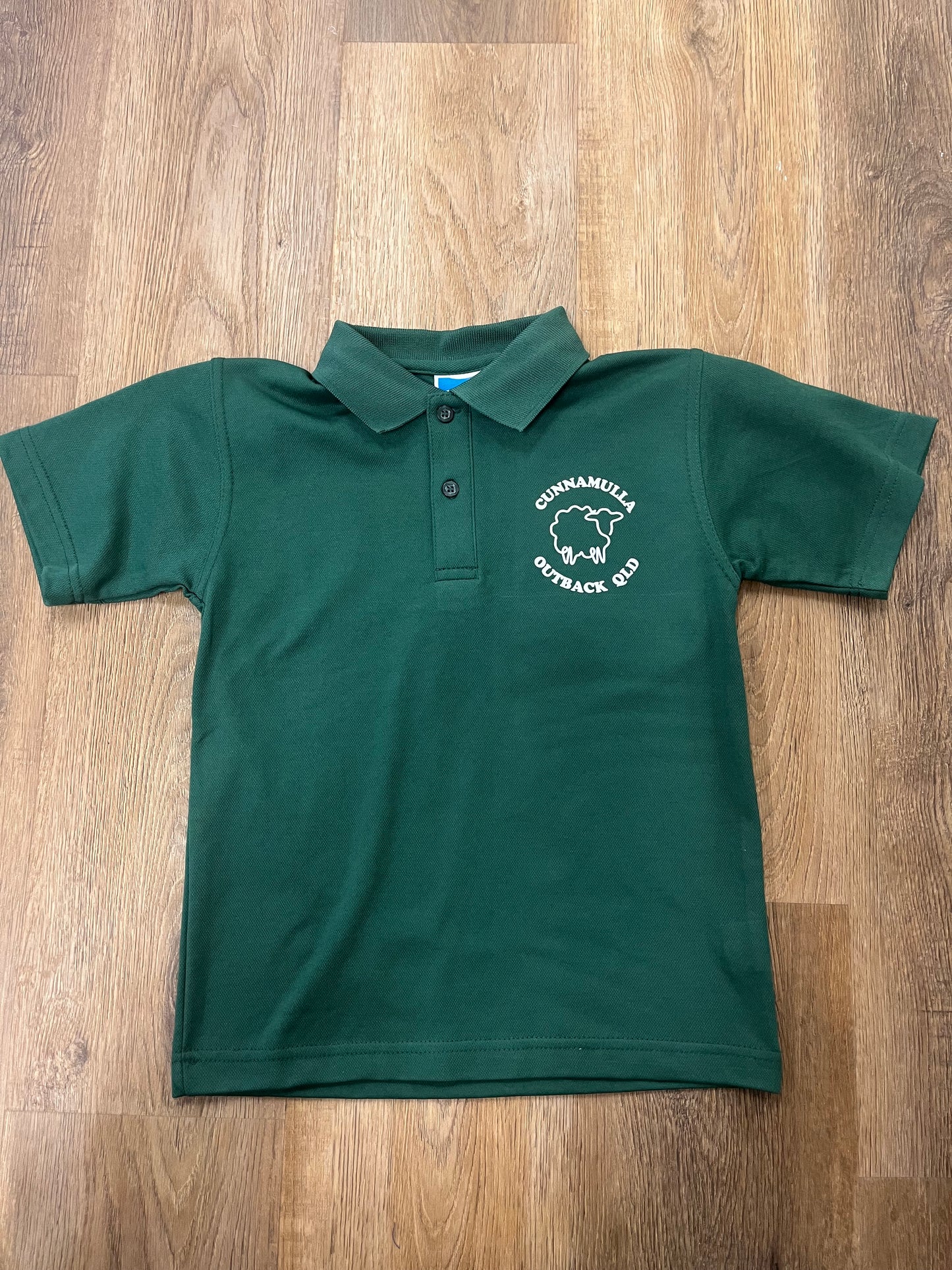 LW REID - Coats CB Plain S/S Polo - Bottle with Cunnamulla Transfer