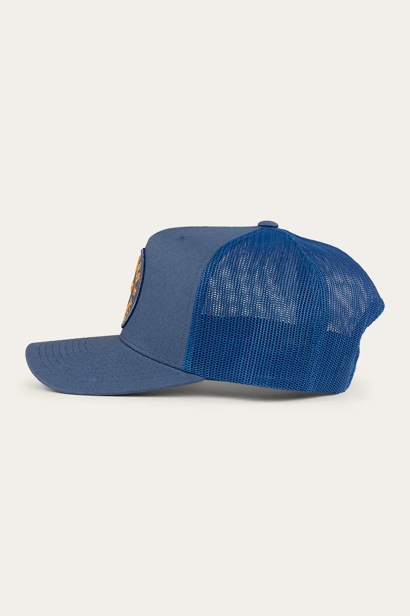 Ringers Western - Signature Bull Trucker Cap - Yale Blue/Gold