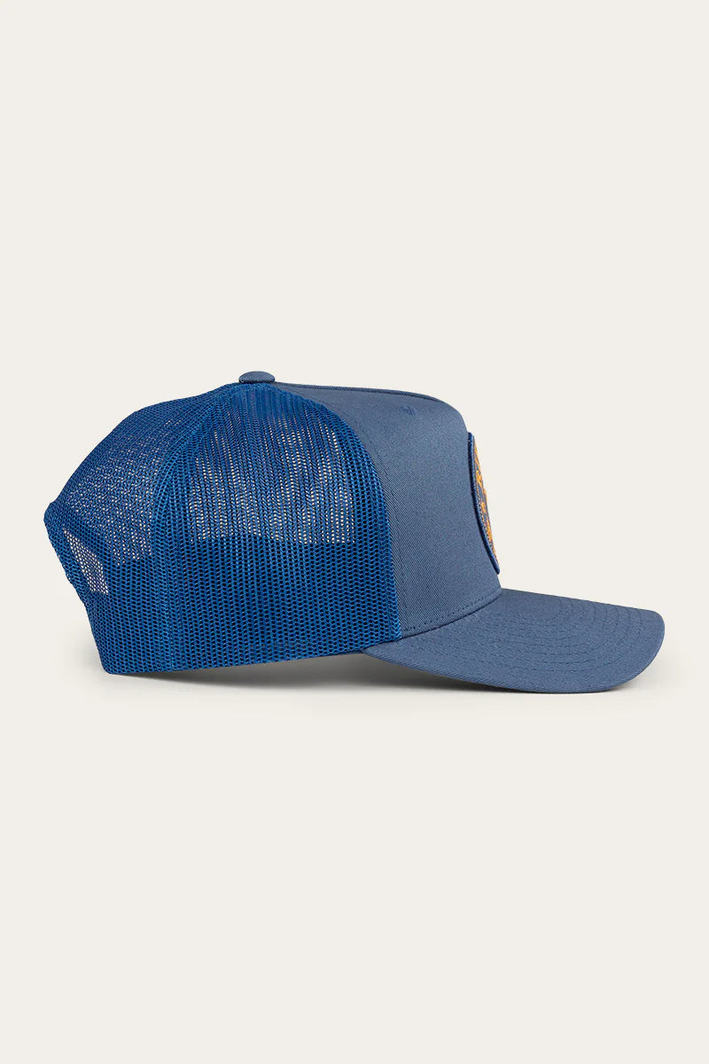 Ringers Western - Signature Bull Trucker Cap - Yale Blue/Gold
