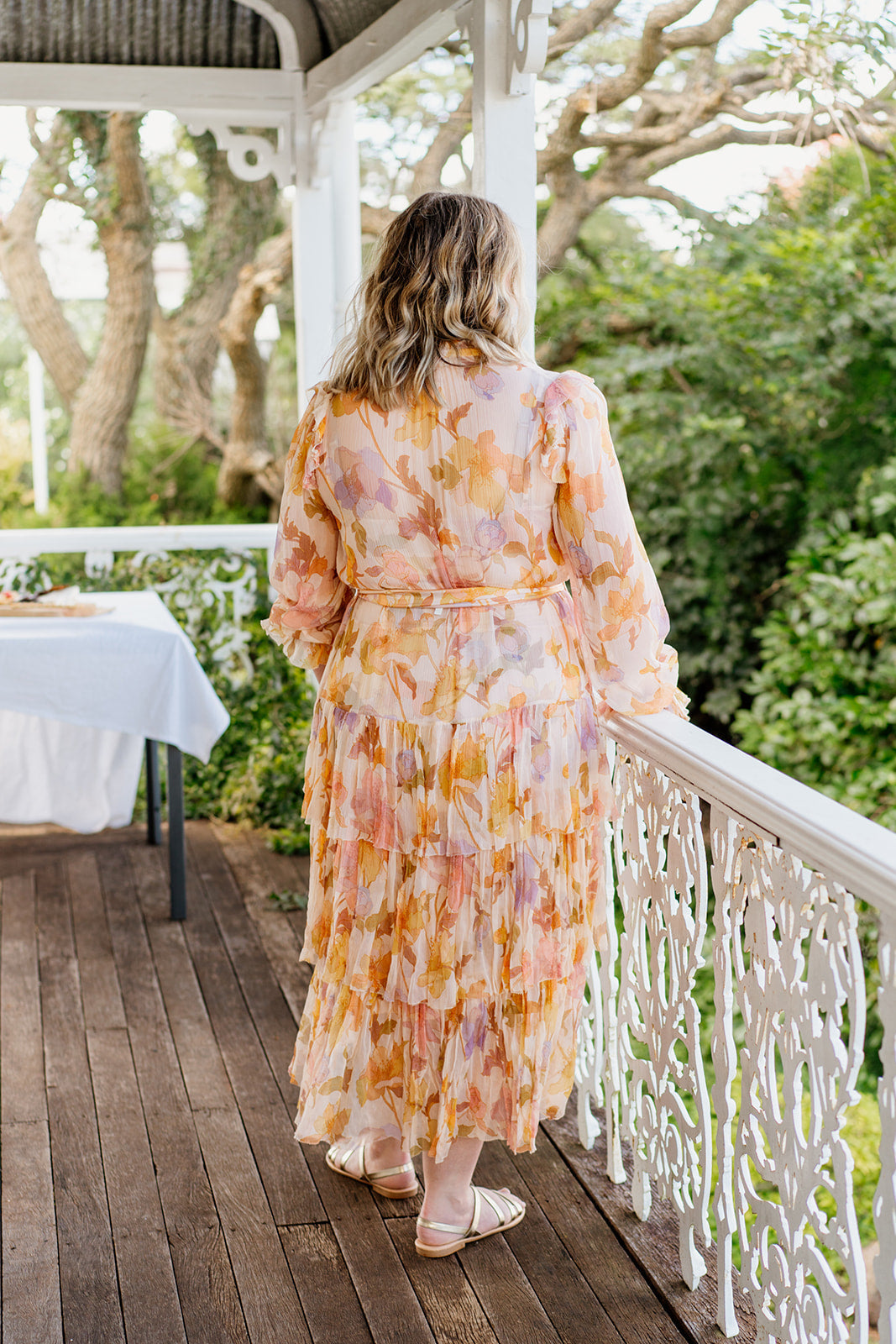 HIRE DRESS - ZIMMERMANN - TEMPO TIERED FRILL MIDI DRESS