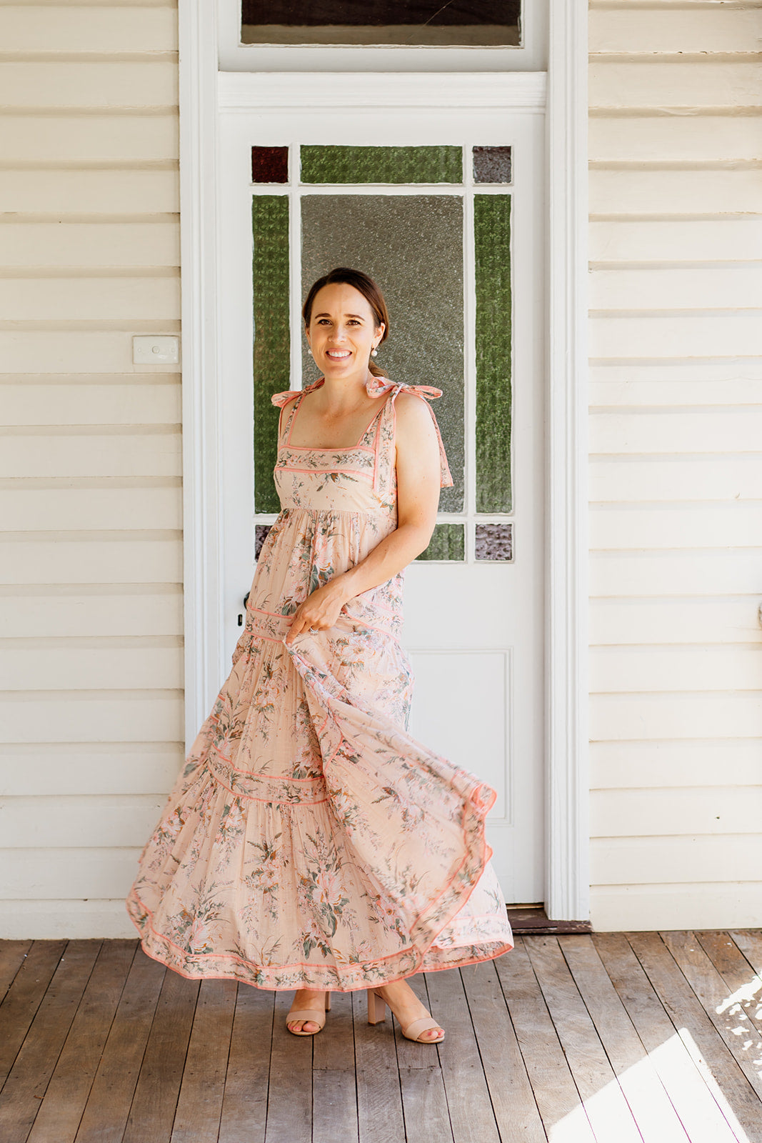 HIRE DRESS - ZIMMERMANN - MOONSHINE TIE SHOULDER MAXI DRESS