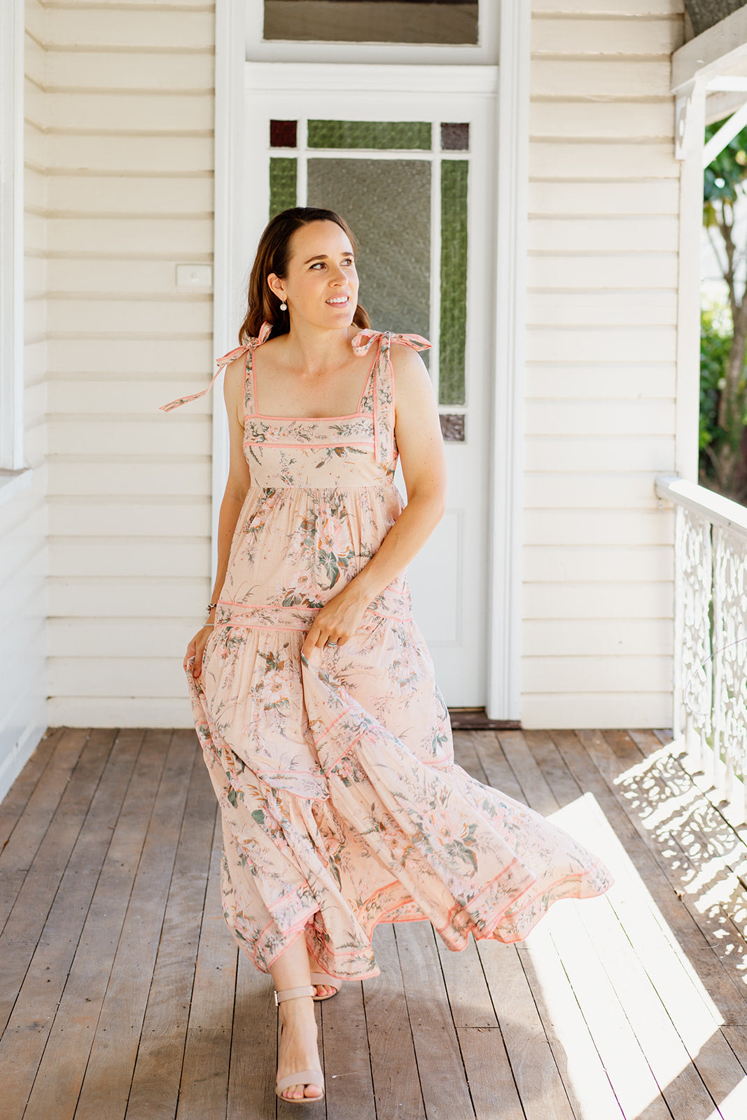 HIRE DRESS - ZIMMERMANN - MOONSHINE TIE SHOULDER MAXI DRESS