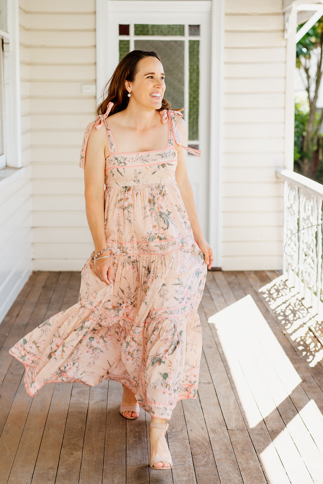 HIRE DRESS - ZIMMERMANN - MOONSHINE TIE SHOULDER MAXI DRESS
