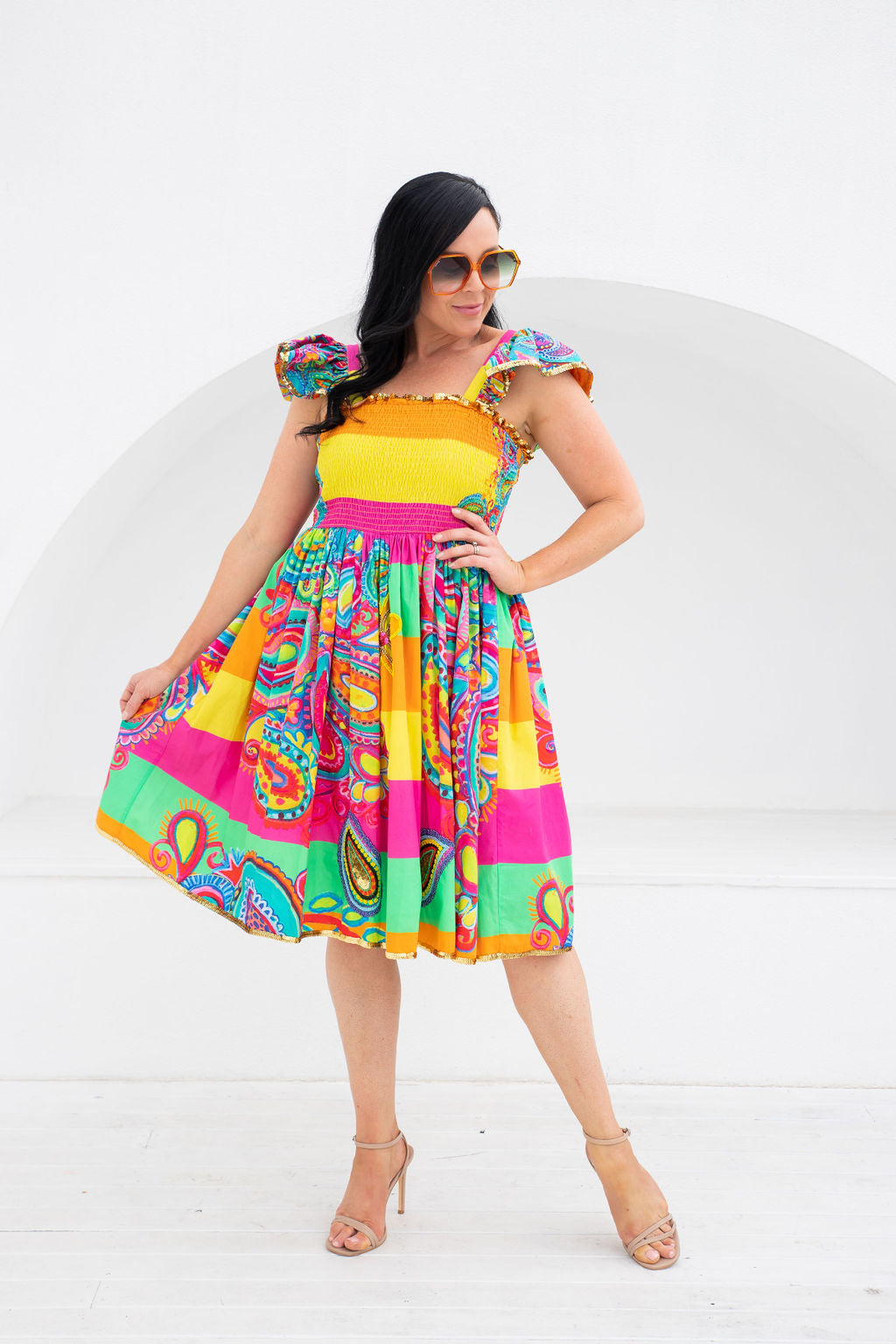HIRE DRESS - BONITA - BUTTERFLY SHORT DRESS