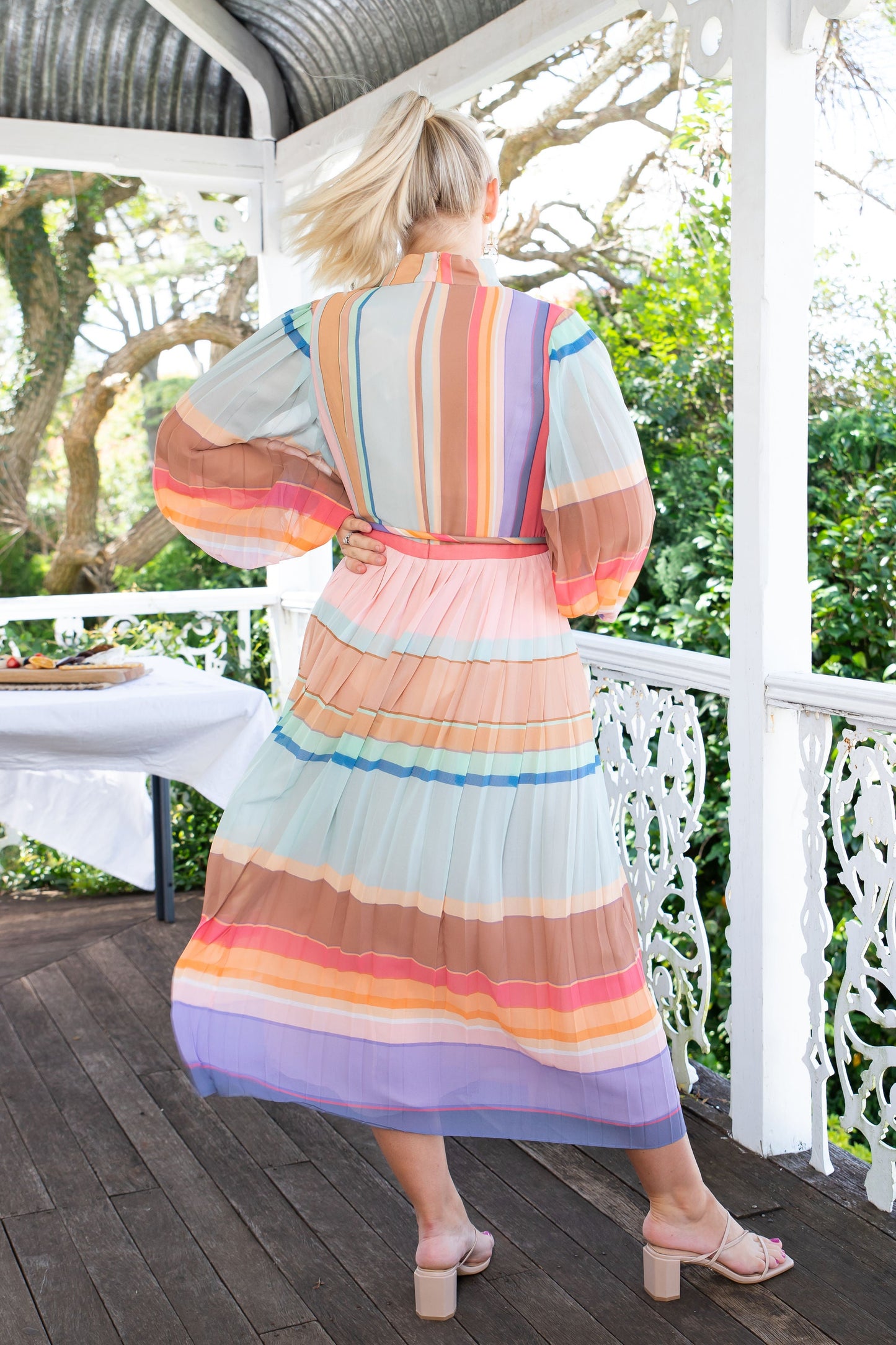 HIRE DRESS - ZIMMERMANN - PLEATED RAINBOW MIDI DRESS