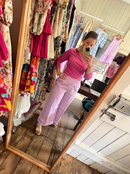 LJC - Puglia Pants - Lilac Linen