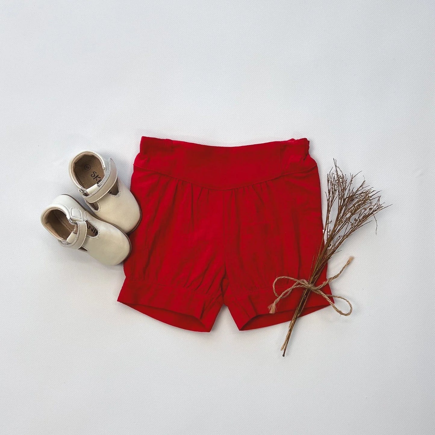 Love Henry - Girls Lucy Shorts - Red Linen