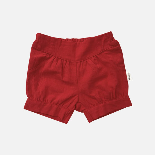 Love Henry - Girls Lucy Shorts - Red Linen