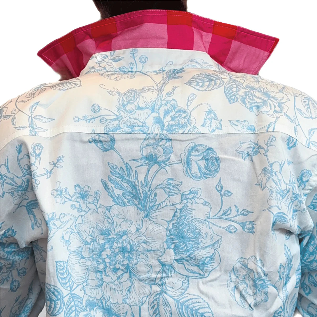 Antola - Annabelle Full Button Workshirt - Pink Check Trim
