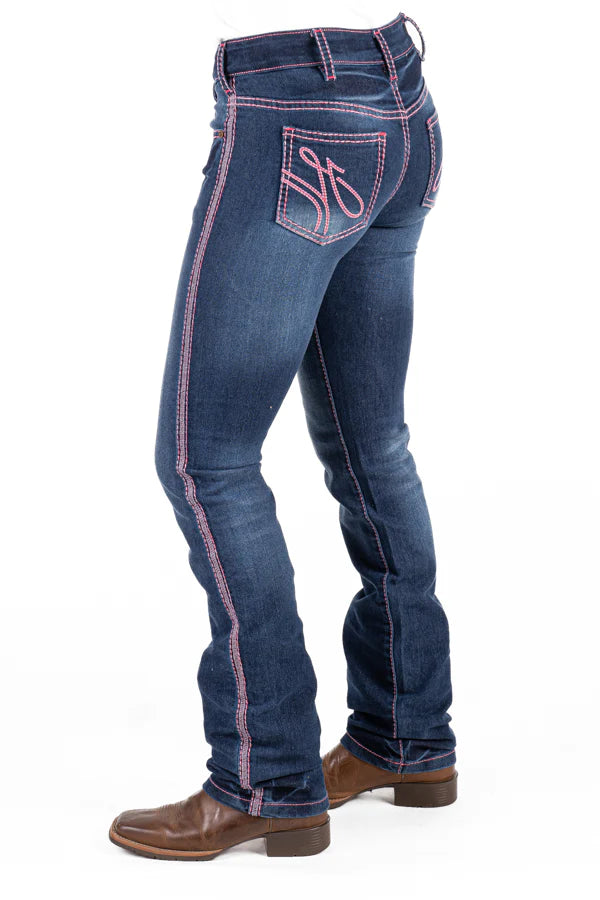 Hitchley&Harrow - Jeans - Mid Rise - SALEM - Pink Stitching