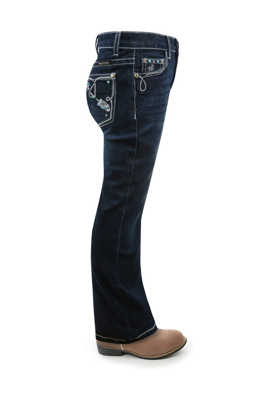 Pure Western - Girls Rhian Boot Cut Jean - Darkest Night