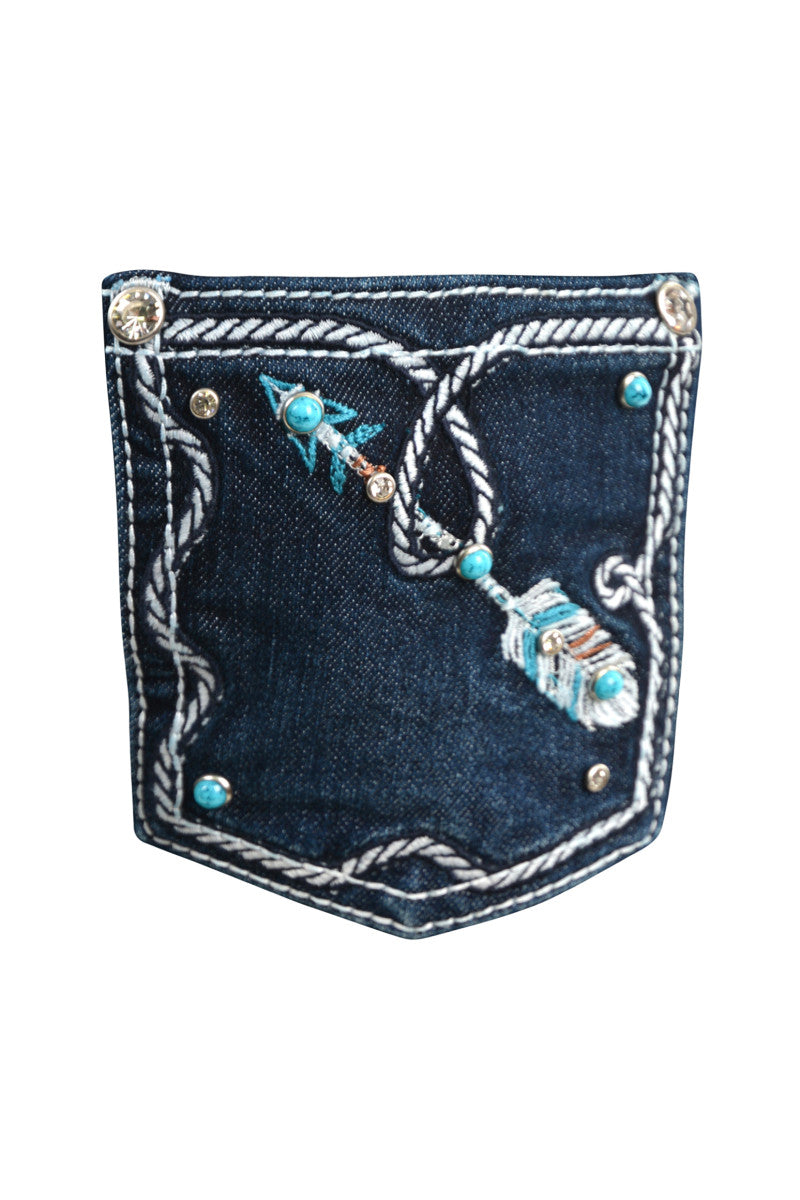 Pure Western - Girls Rhian Boot Cut Jean - Darkest Night